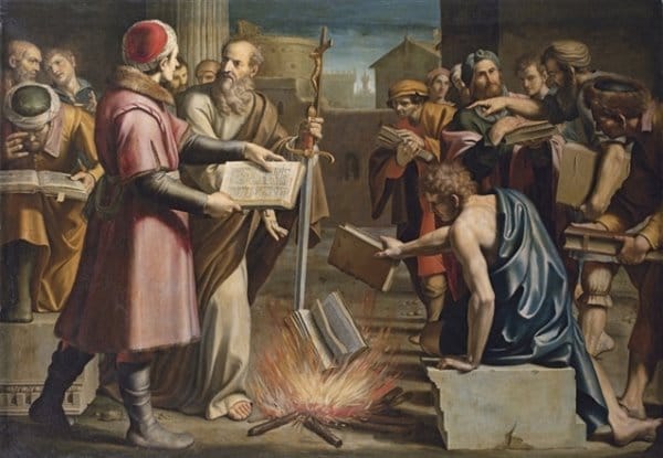 The burning of the magic books in Ephesus