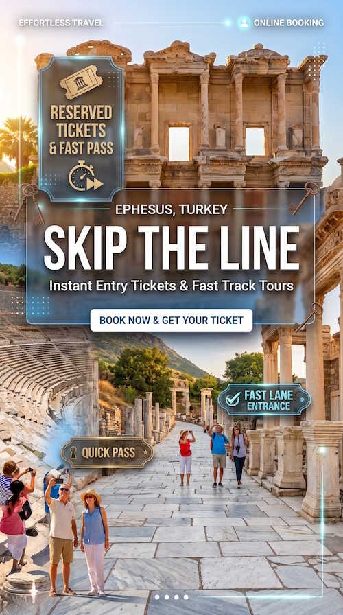 Ephesus skip-the-line fast track tickets at the Library of Celsus and the Grand Theatre