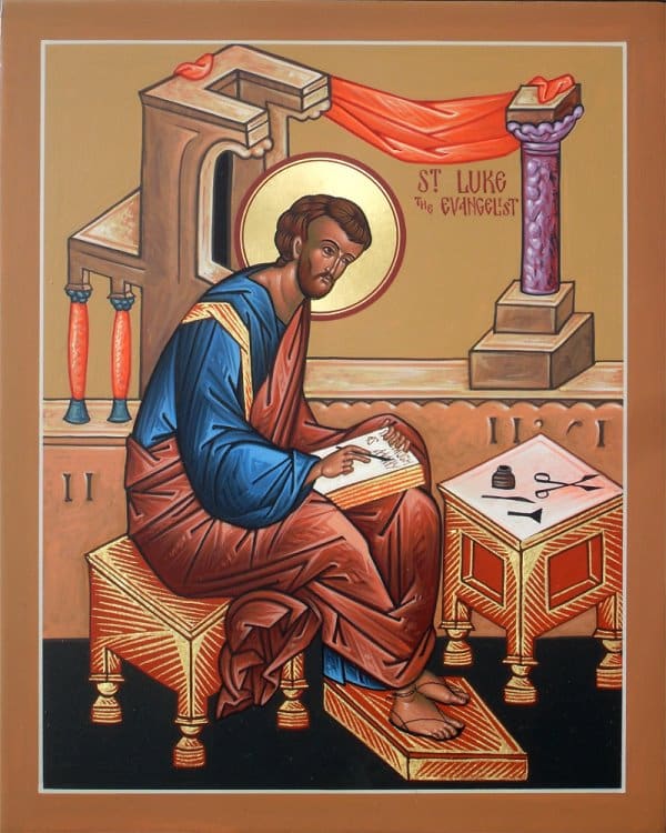 Luke the Evangelist writing his Gospel