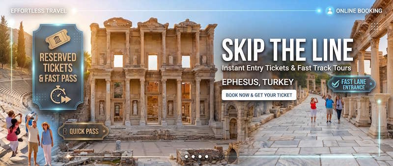 Skip the line at Ephesus — reserved tickets and fast pass entry for the Library of Celsus