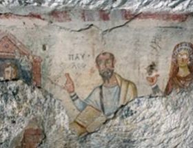 Frescoes on the Walls of Grotto of Paul in Ephesus